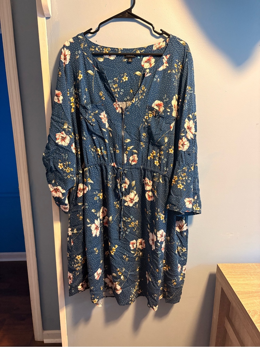 torrid Navy Blue Floral V-Neck Dress